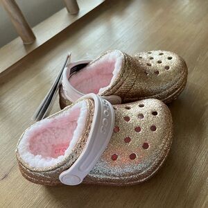 Crocs classic lined glitter clog t SIZE C6 toddler